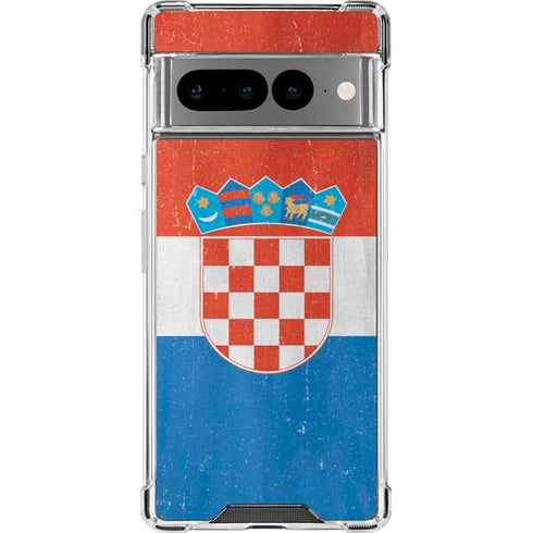 Croatia Flag Distressed Google Pixel 7 Pro Clear Case